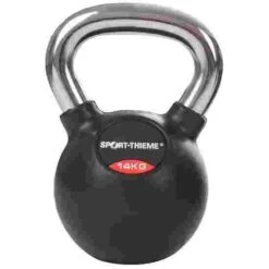 Sport-Thieme Rubber-Coated, Smooth Chrome-Handled Kettlebell -Fitness Equipment Store 119 0856