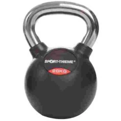 Sport-Thieme Rubber-Coated, Smooth Chrome-Handled Kettlebell -Fitness Equipment Store 119 0872