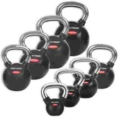 Sport-Thieme Rubberised, Smooth Chrome-Handled Set Kettlebell -Fitness Equipment Store 132 0839
